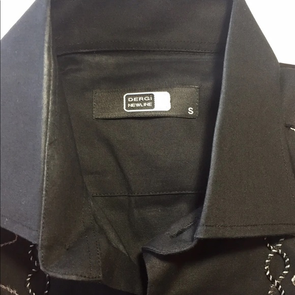 Dergi Newline Men’s Dress Shirt Long Sleeve Black Embroidered S - Picture 7 of 11